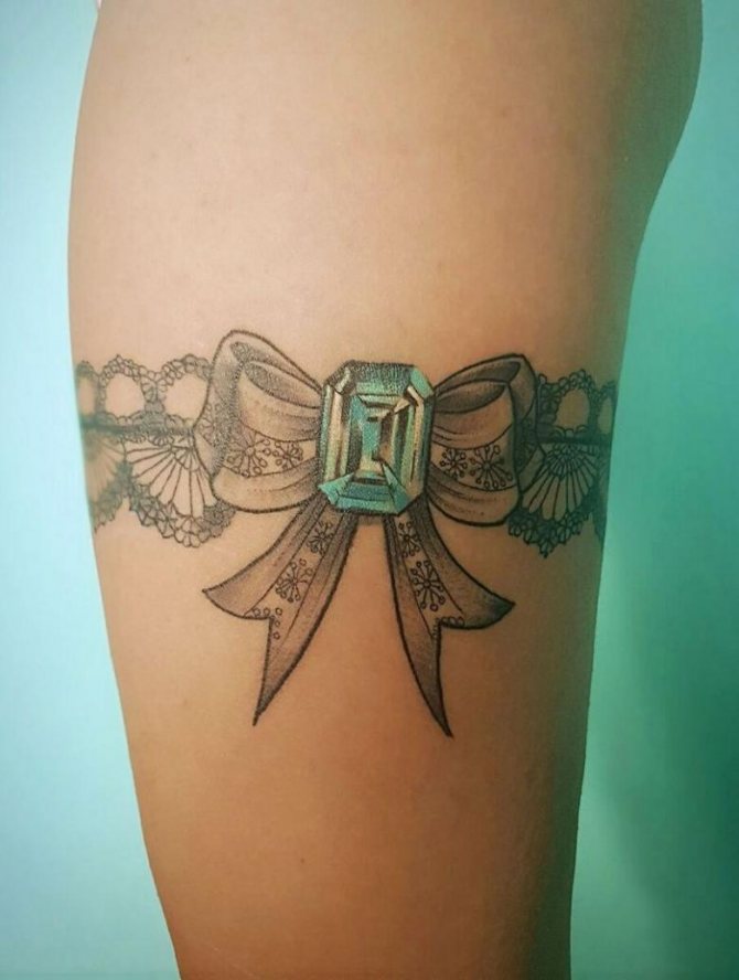 Tattoo Strumpfband (83 pics) - Bedeutung, Skizzen für Mädchen auf Oberschenkel, Bein