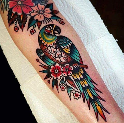 Tatuaj de un papagal