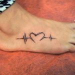 Tatuointi Pulse ranteeseen, kaulaan, käteen. Luonnos, merkitys, valokuva