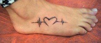 Tattoo Pulse på håndleddet, halsen, hånden. Skitse, betydning, foto
