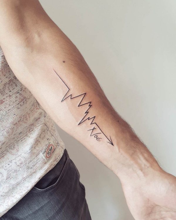 Tattoo Pulse på håndleddet, halsen, hånden. Skitse, betydning, foto