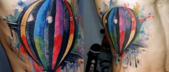 Farvet ballon tatovering