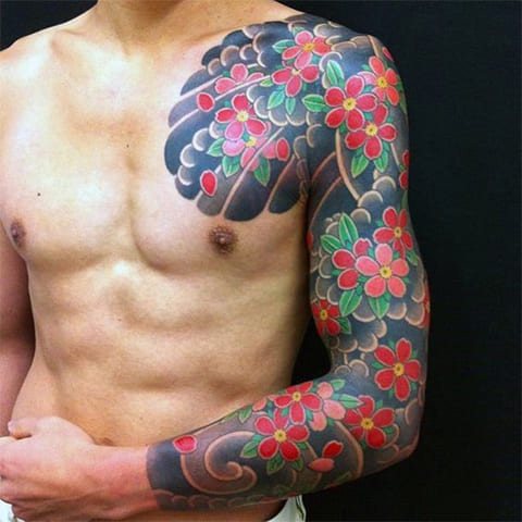 Tetoválás ujj cseresznyevirág