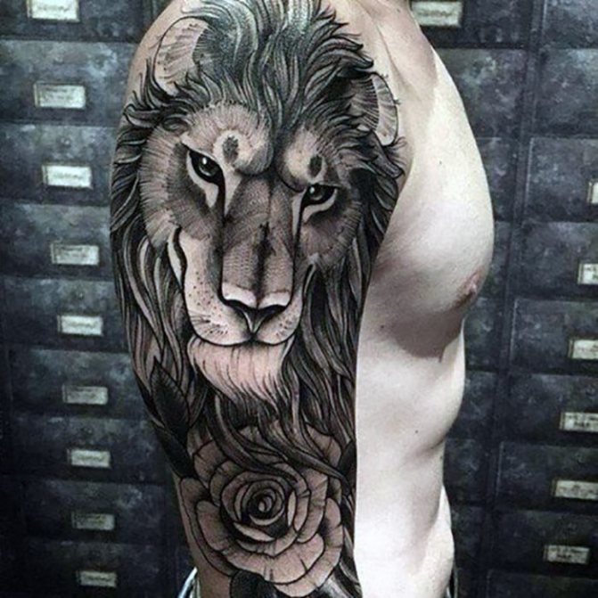 Tatuaggio manica leone