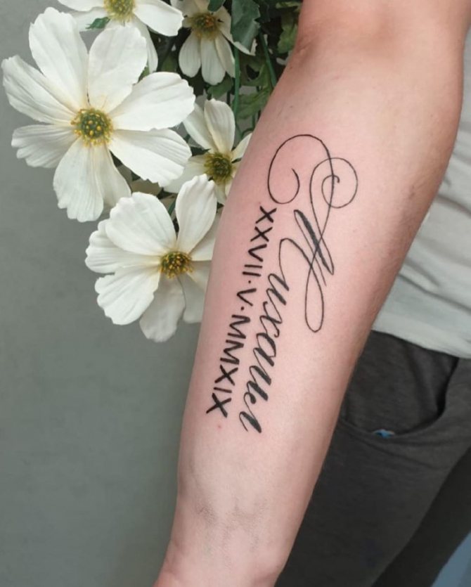 Tatuaj cu numele unei persoane dragi