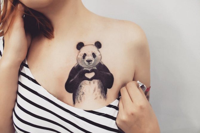 panda tatovering