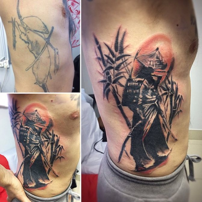 tatuaj samurai overlay cover