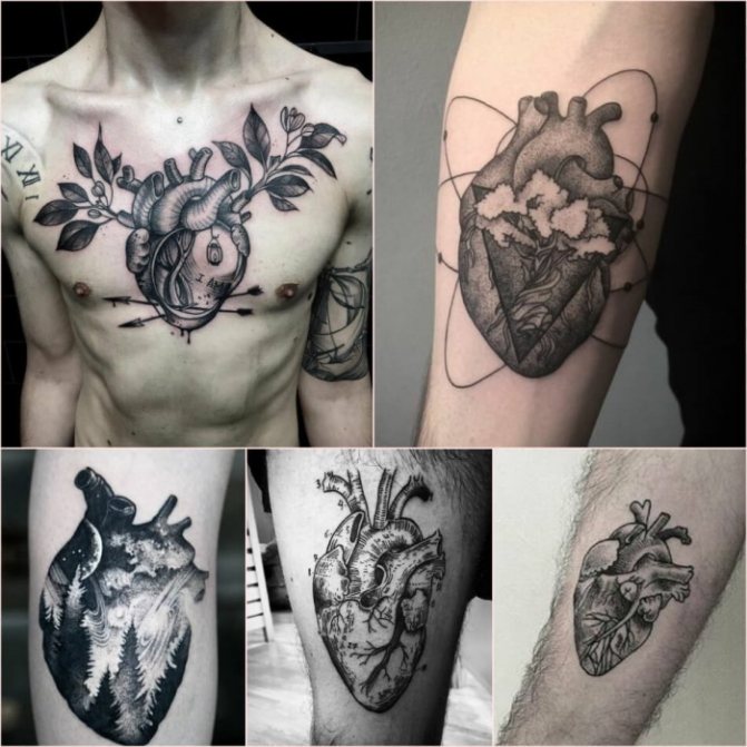 Hart tattoo op de pols, hand, gezicht, borst. Schets, betekenis