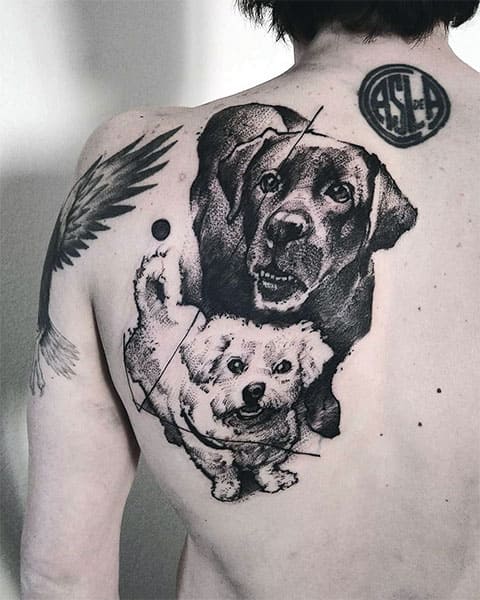 Tattoo een hond op je rug