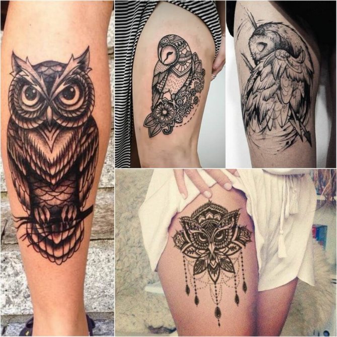 Татуировка на сова - Значение и скици на Татуировка на сова