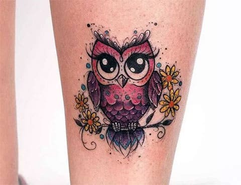 Tatuaż przedstawiający sowę