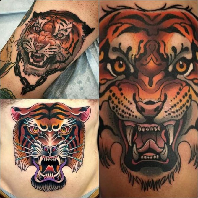 Tattoo tijger - Tattoo newskool tijger - Tattoo newskool tijger