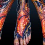 Tatuaggio nello stile Bioorganic. Foto, schizzi, significato
