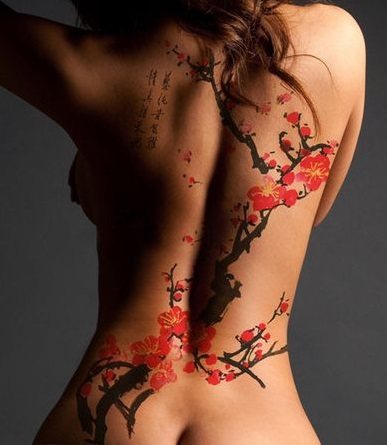 Tattoo als een kersenboom