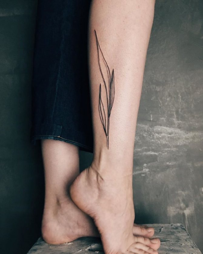 tatuaggio ramo con foglie
