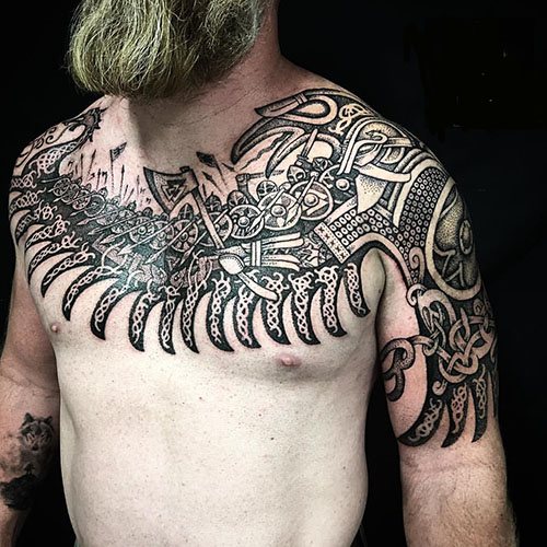 Vikingų ir slavų tatuiruotė. Eskizai, nuotrauka, vertė