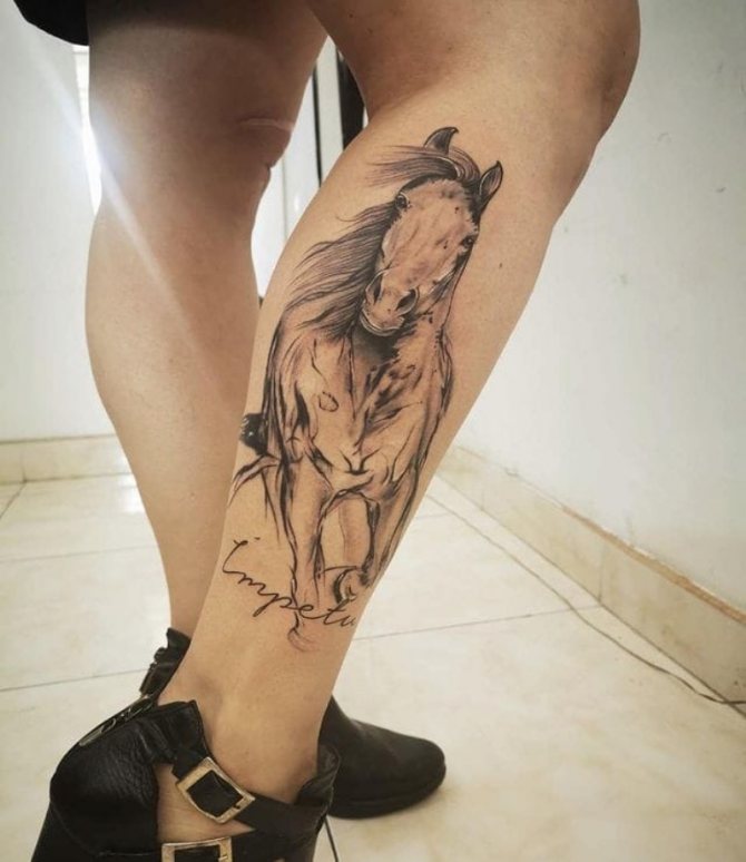 τατουάζ με άλογο νερού