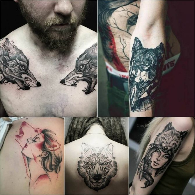 狼的纹身 - 狼的纹身 - 狼的纹身的含义和素描