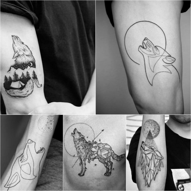 Tetovanie vlka - Jemnosť tetovania vlka - Vlk vyje na mesiac
