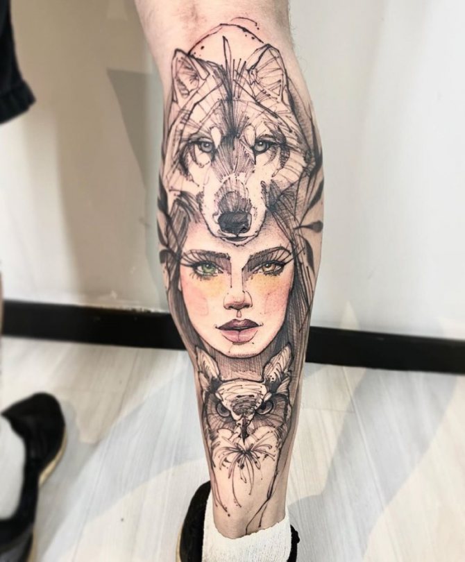 semnificația lupului de tatuaj pe brațul fetei