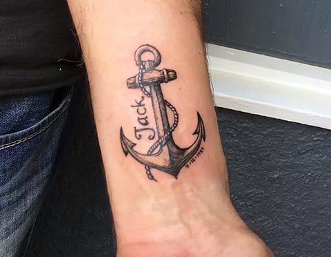 Tattoo anker på håndleddet