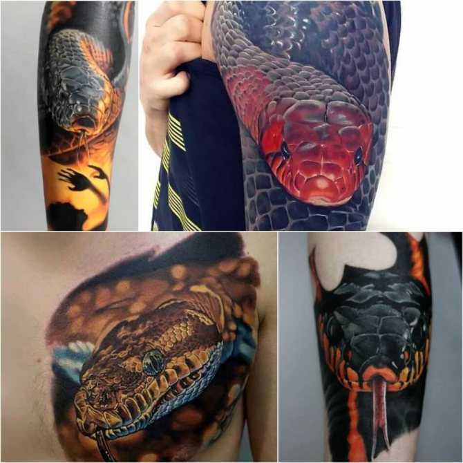 Татуировка змия - Татуировка змия реализъм - змия татуировка реализъм