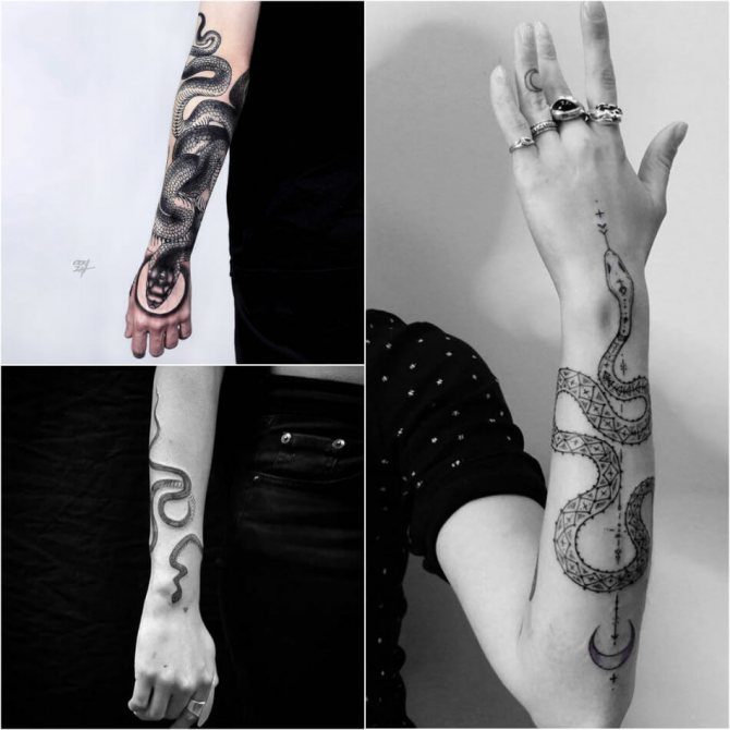 Татуировка змия - татуировка змия - татуировка змия около ръката
