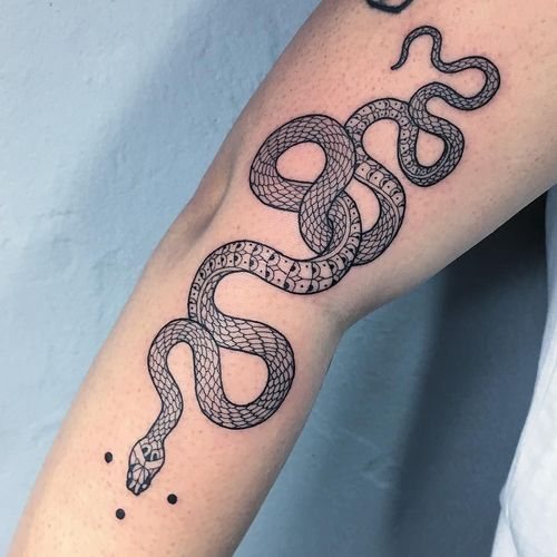 Serpente del tatuaggio. Significato per ragazze, uomini, schizzi, foto