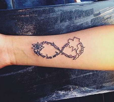 Tatuaj de semnul infinitului pe încheietura mâinii