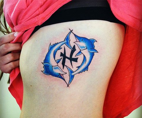 Tatuaggio - segno zodiacale femminile del pesce