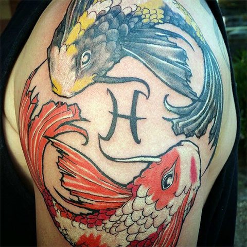 Tetovanie znamenia zverokruhu ryby