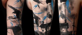 Tatuagem do farol Thrash Polka Lighthouse