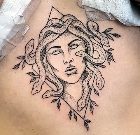 Medúza Gorgon tetoválás