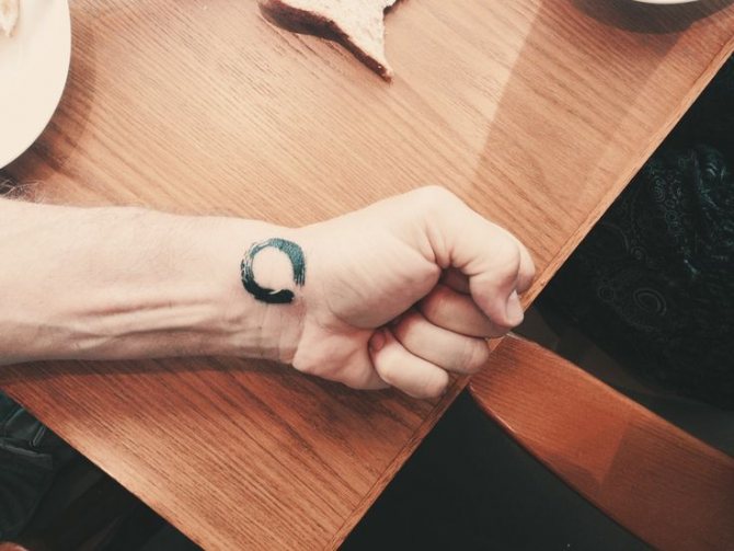 Tattoo am linken Handgelenk für einen Mann