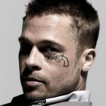 Brad Pitt gezicht tattoo