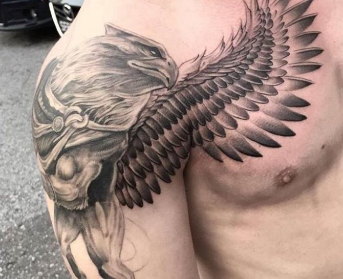 Tetovaža na ramenih - Grifon
