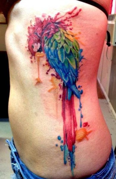 Tattoo of a parrot