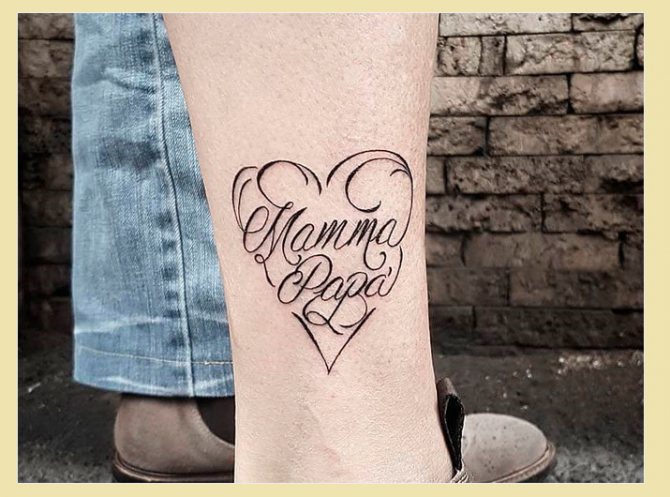 Rodinné tetovanie: mama a otec