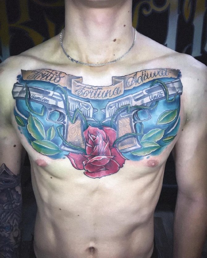 tatuagem de revólver