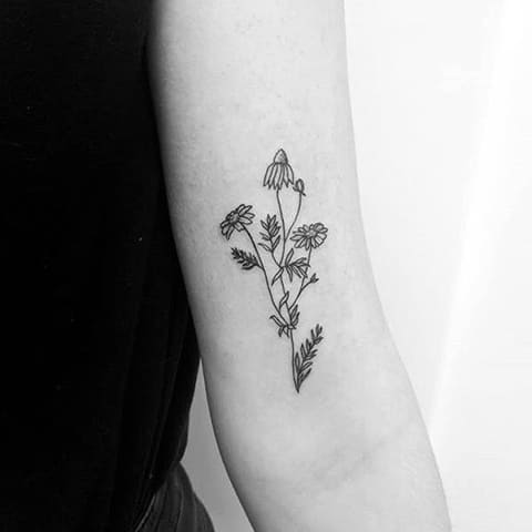 Százszorszép tetoválás az alkaron