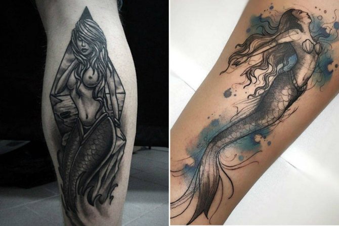 татуировка на русалка