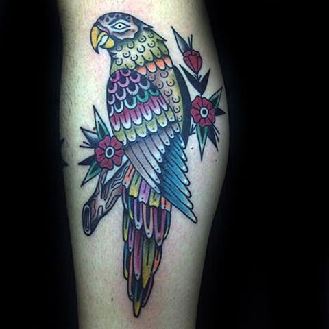 Татуировка на папагал