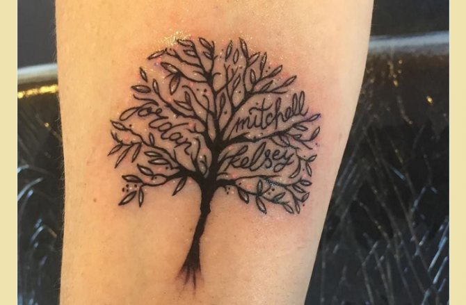 Jelentőségteljes családfa tetoválás