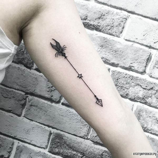 Tatuaj de săgeată pe brațul unei fete