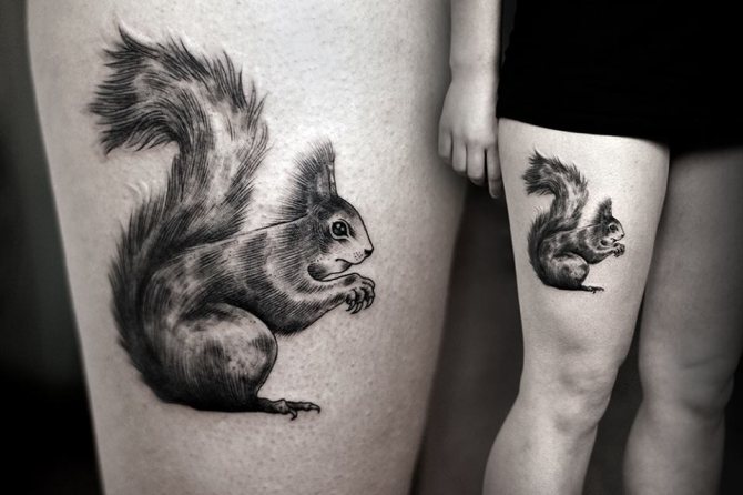 Tatuaj în formă de veveriță