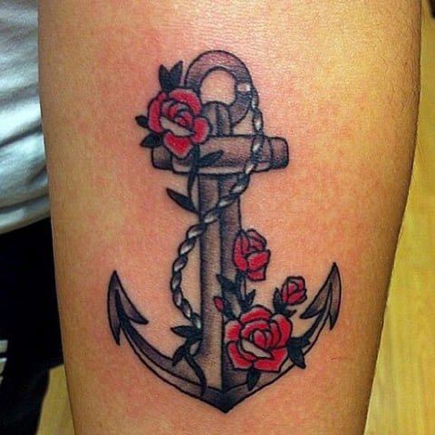 Anker Rose tatovering