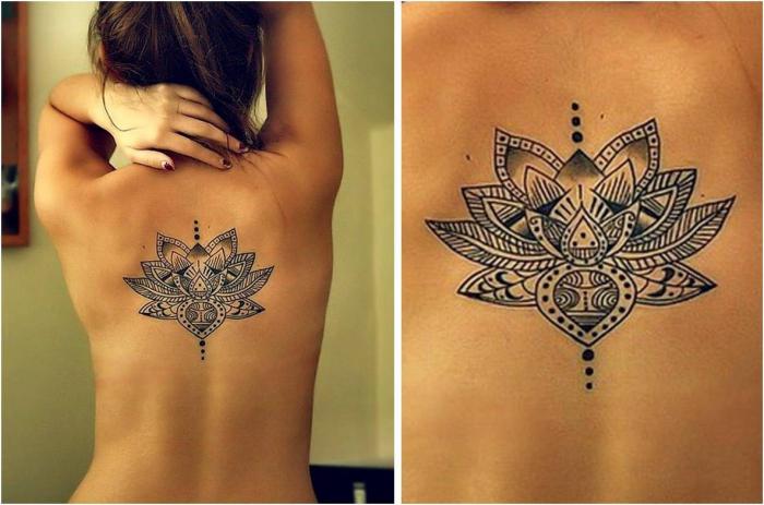 Tatuagens nas costas de flores