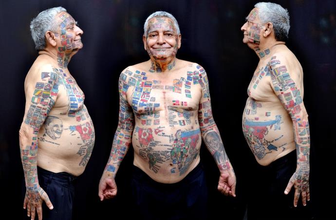 Tatuaggi sul vecchio corpo