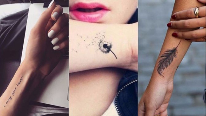 Tetovējumi uz plaukstas sievietēm ar nozīmi. Attēli meitenēm
