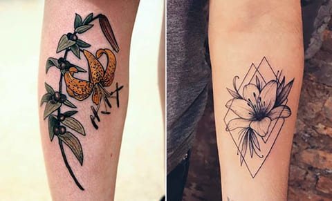Татуировка на лилия